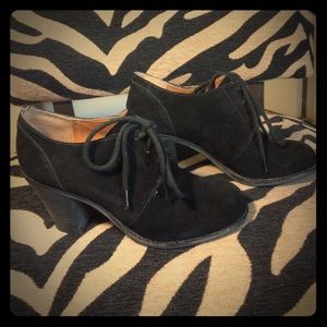 Lucky Brand Black Suede Lace Up Bootie