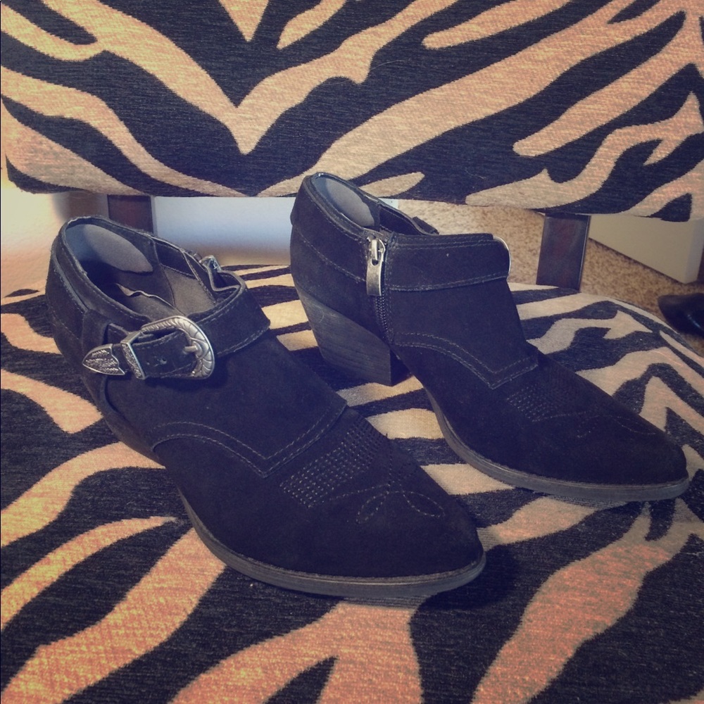Reba Black Suede Bootie