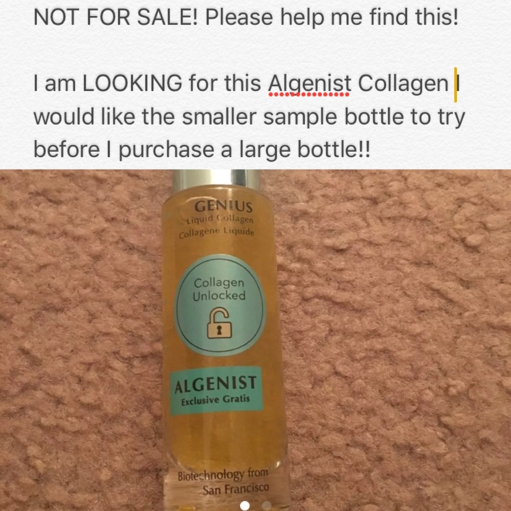 ⭐️ NOT FOR SALE I need a sample Algenist Collagen