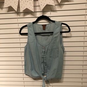 Denim tie up shirt