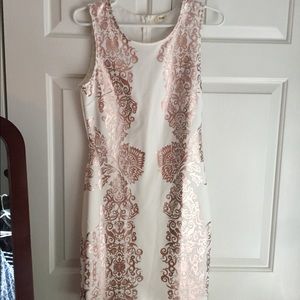 White and gold bodycon dress