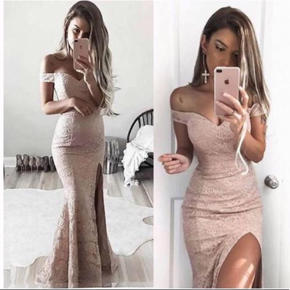Sofie Bridal Lace Maxi Dress In Navy