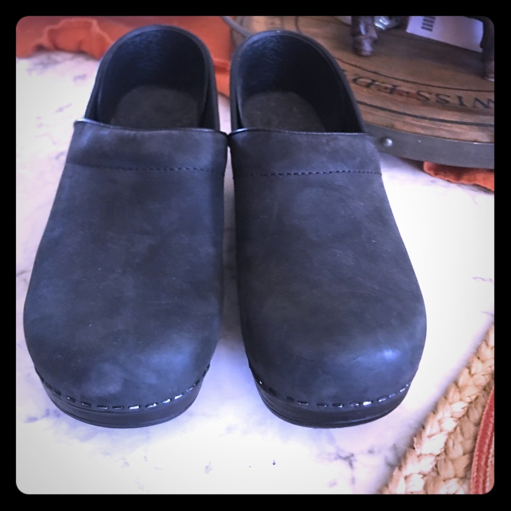 Dansko Black suade clogs size 40