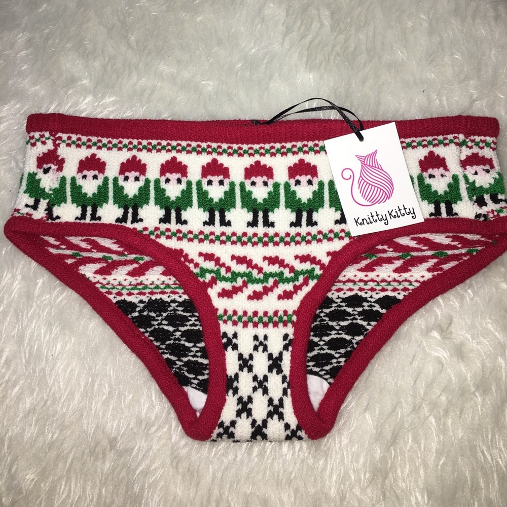 NWT Knitty Kitty Elf Print Panty