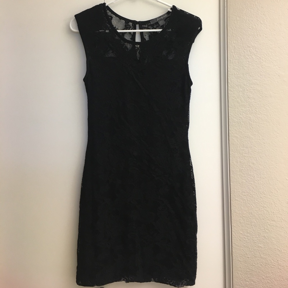 Forever 21 short sleeve black lace dress