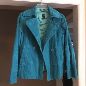 Gap turquoise corduroy peacoat