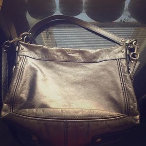 Coach purse-metallic