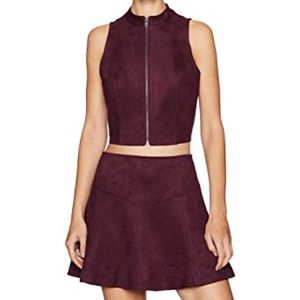 BB Dakota Faux Suede Scuba Top in Fig