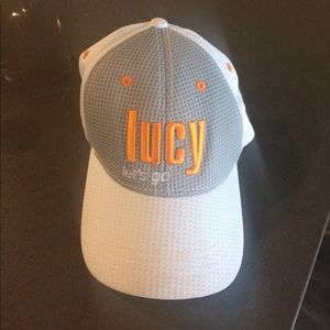 Lucy baseball hat white orange grey