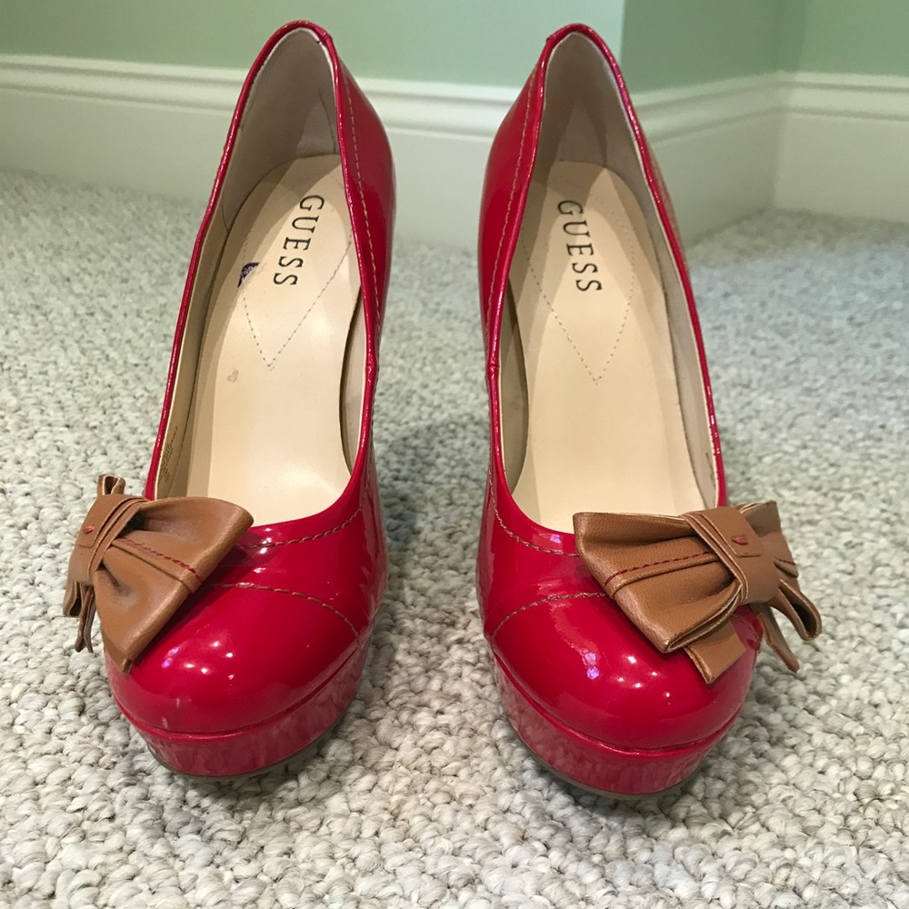 GUESS Red Stilettos size 7