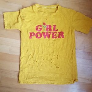 Distressed Girl Power Tee Shirt