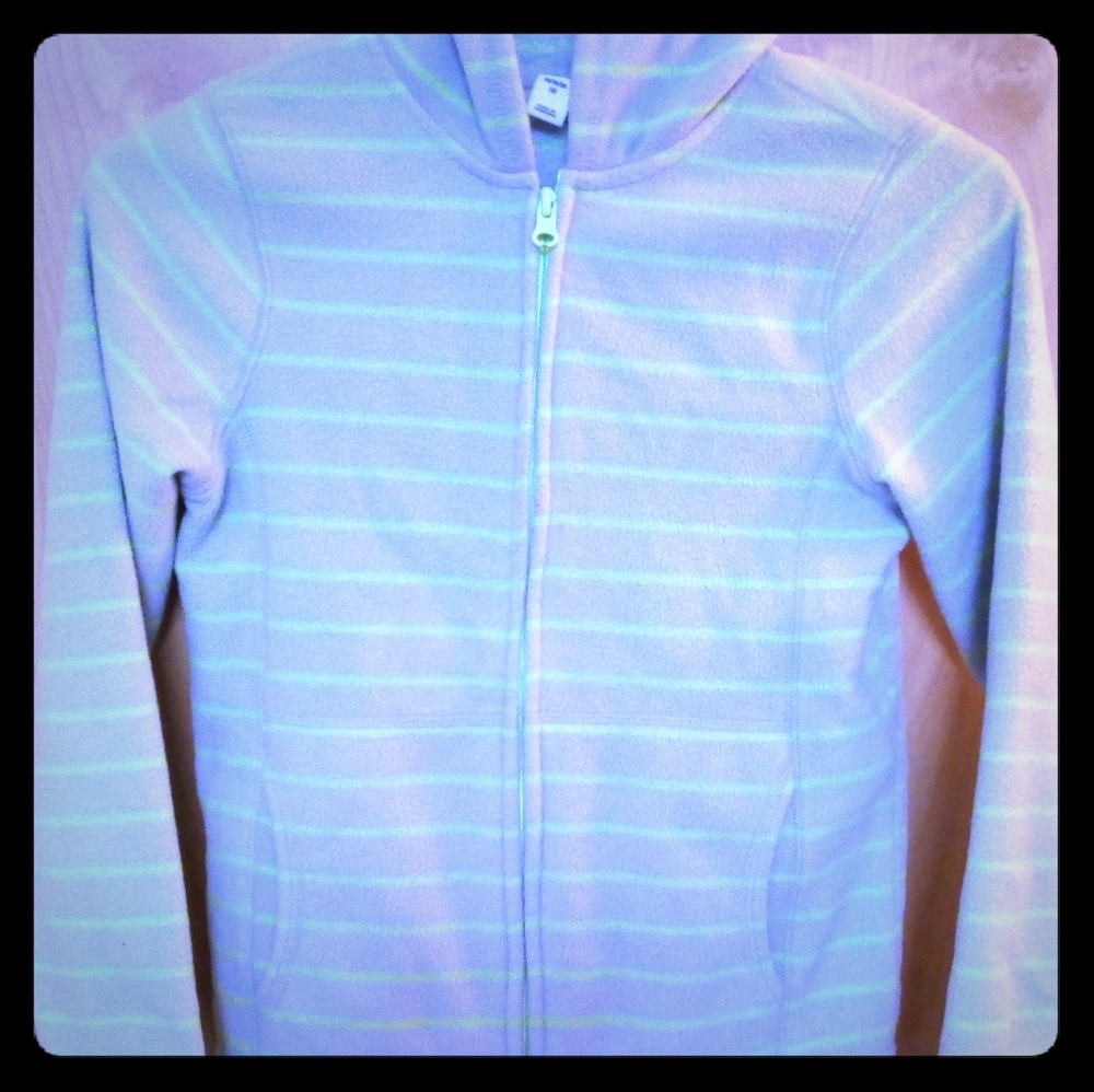 Old Navy Zip Front Striped Fleece Jacket Girls 8