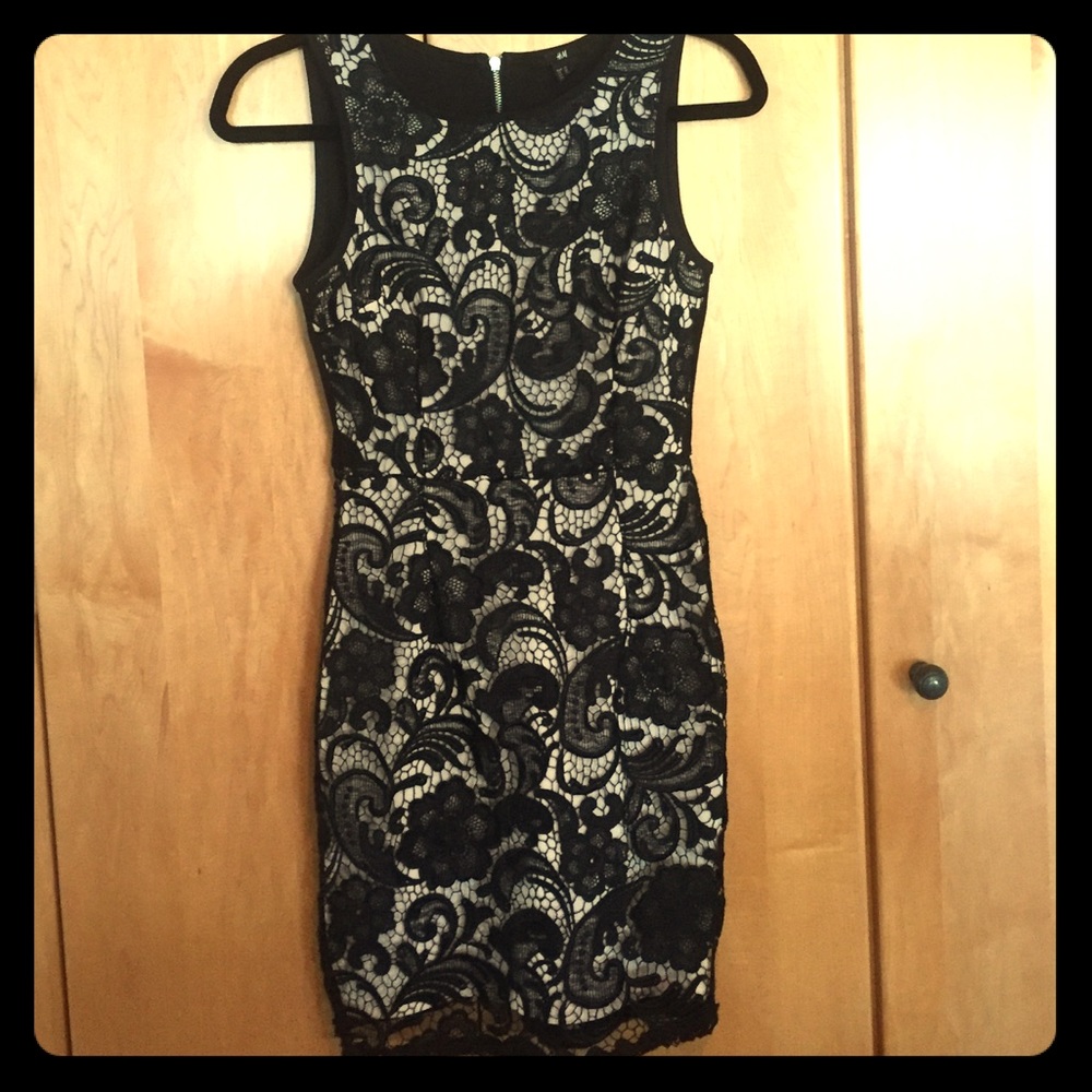 H&M black lace dress
