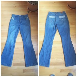 BDG brand high waisted flare jeans.