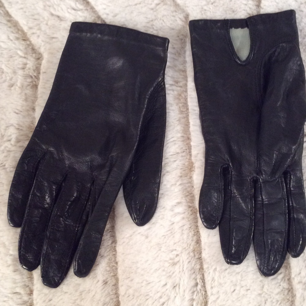 French designer silk lined leather driving gloves.
