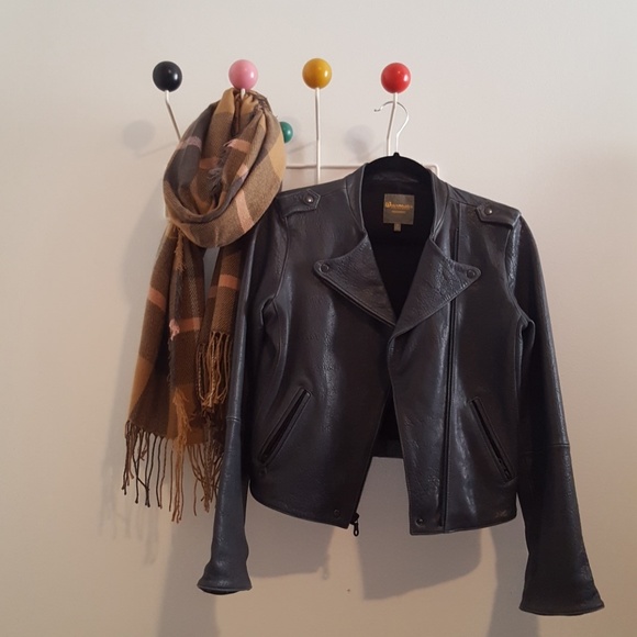 Jackets & Blazers - Madewell Wearmaster blue leather moto bike jacket