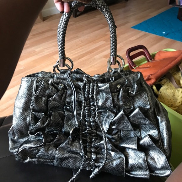Large Metallic silver BEBE purse - Picture 1 of 6