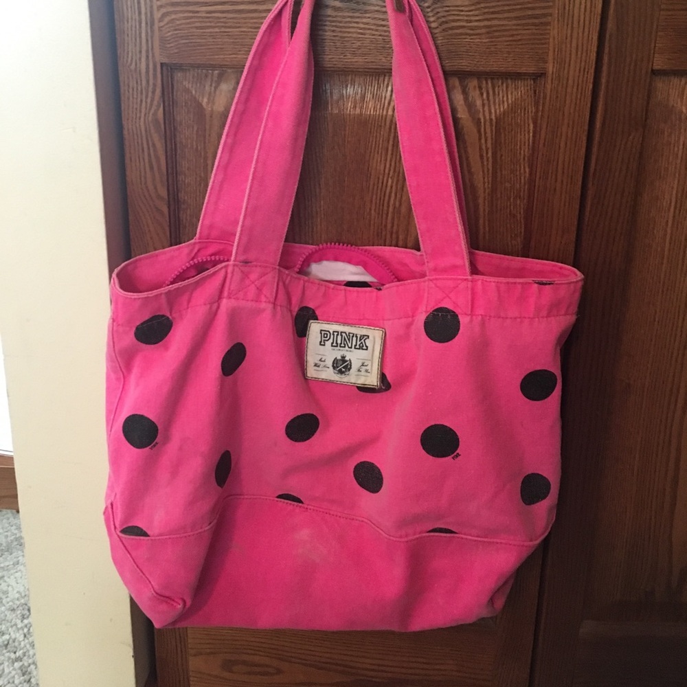Pink Polka dot Tote