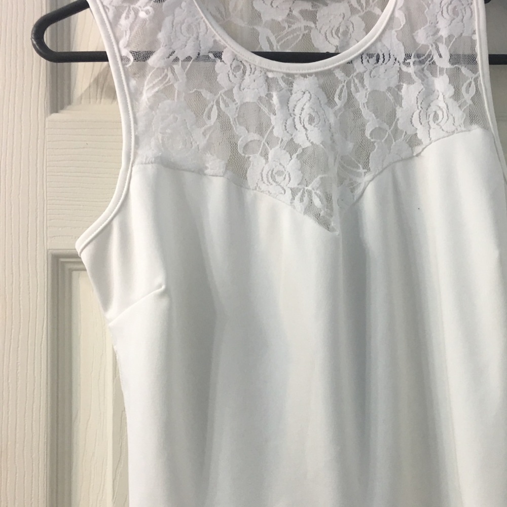 White Sleeveless Ruffled Top