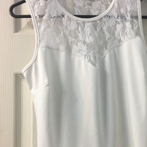 White Sleeveless Ruffled Top