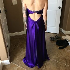 Purple silk strapless prom/homecoming dress