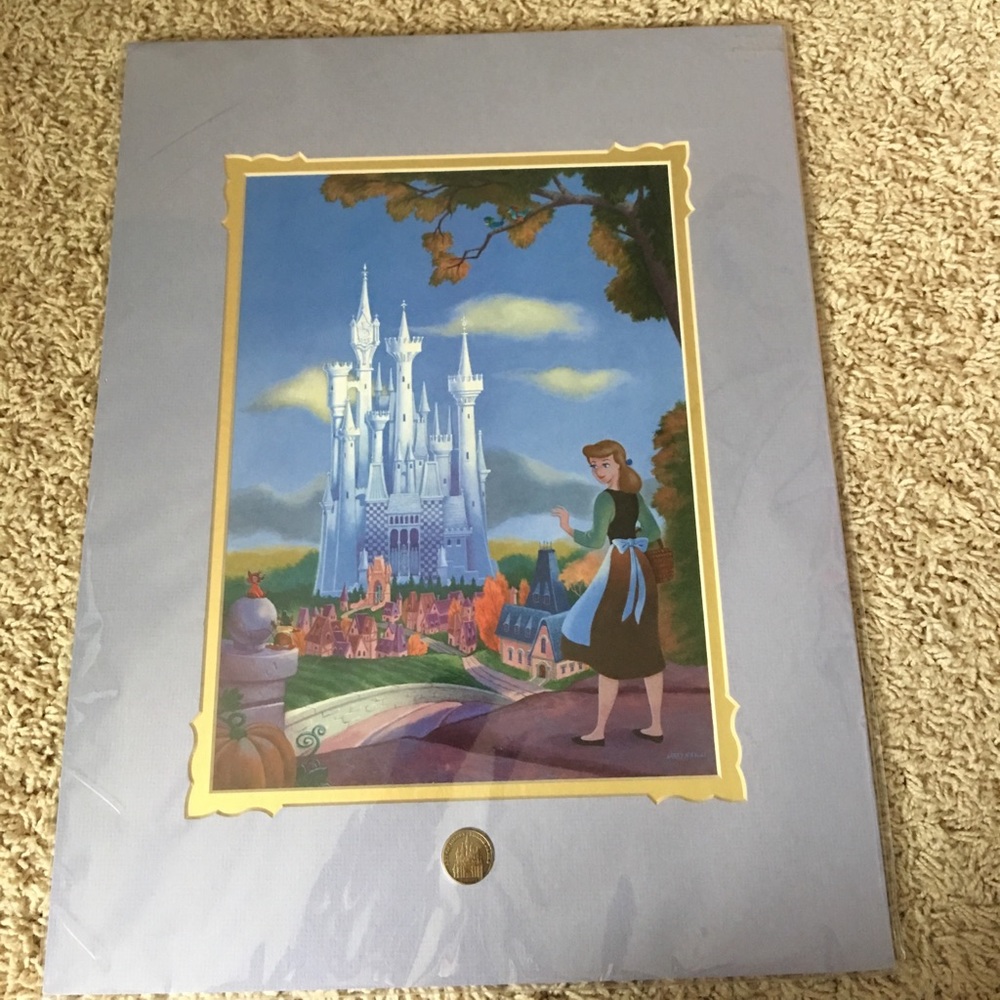Cinderella’s dream castle wall art.