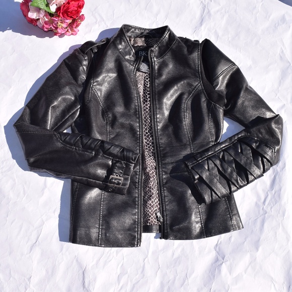 BKE Jackets & Blazers - BKE - Distressed Faux Leather Biker Jacket