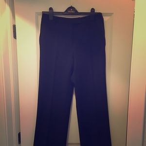 Wool blend gabardine black trousers