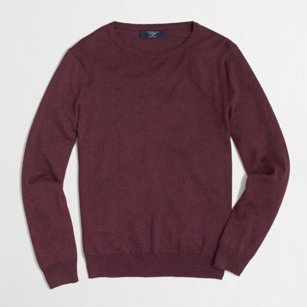 J. Crew Purple Cotton-cashmere Crewneck Sweater-XL