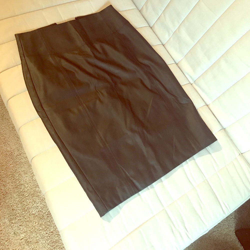Black Express faux leather pencil skirt