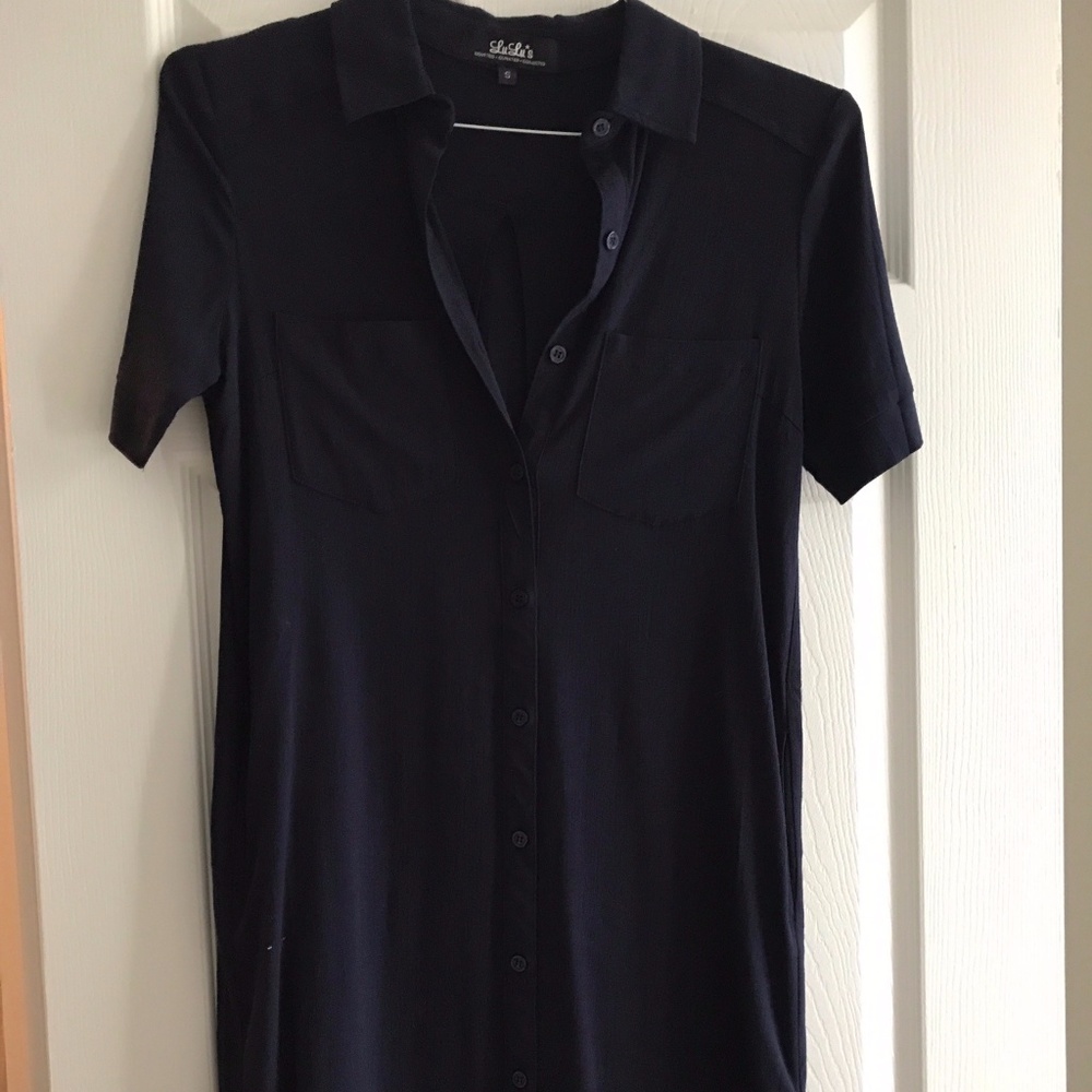 Lulu's Navy Shirt Dress