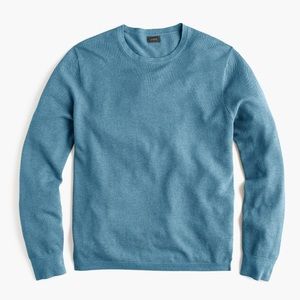 J. Crew Blue Cotton-cashmere Crewneck Sweater-XL
