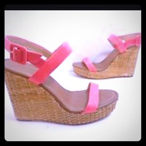 KATE SPADE Platform Wedge Sandal Geranium 7.5M