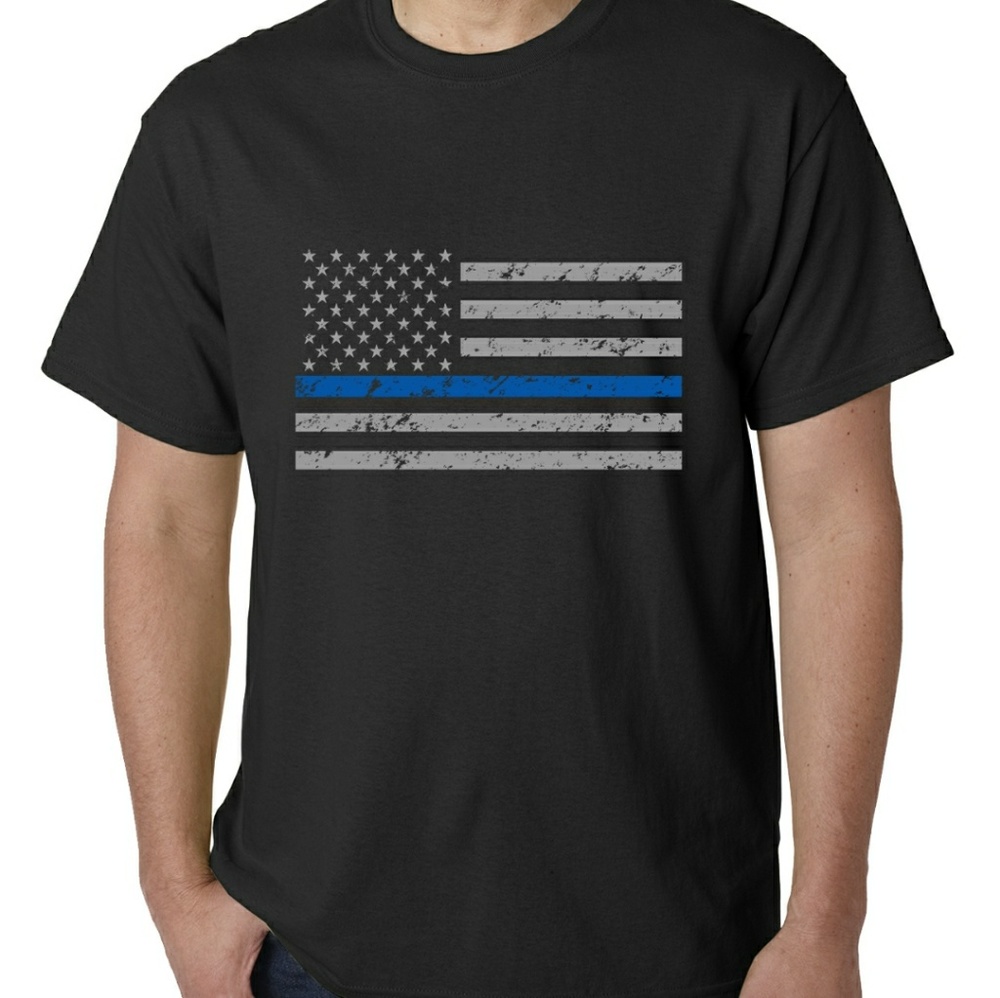Blue stripe American Flag T-shirt