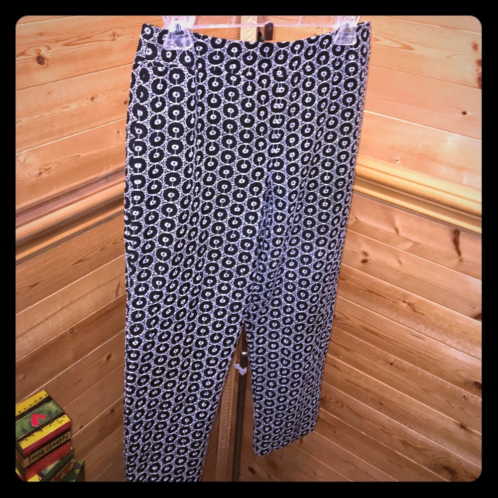 Talbot’s silk and cotton embroidered cropped pants
