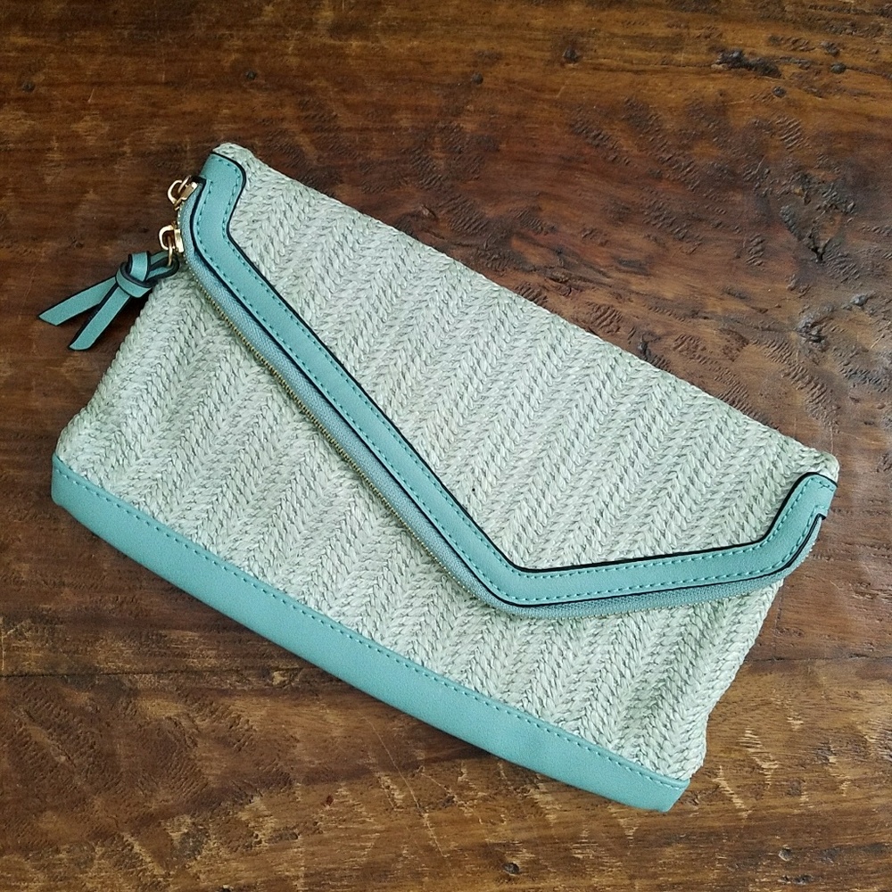 UO Urban Expressions Aqua Woven Clutch