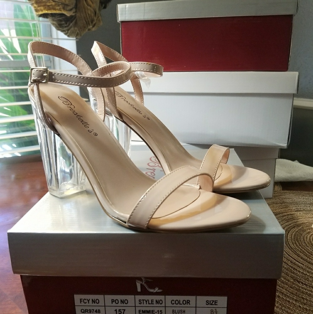 Breckelle's Emmie 15 clear heel sandals
