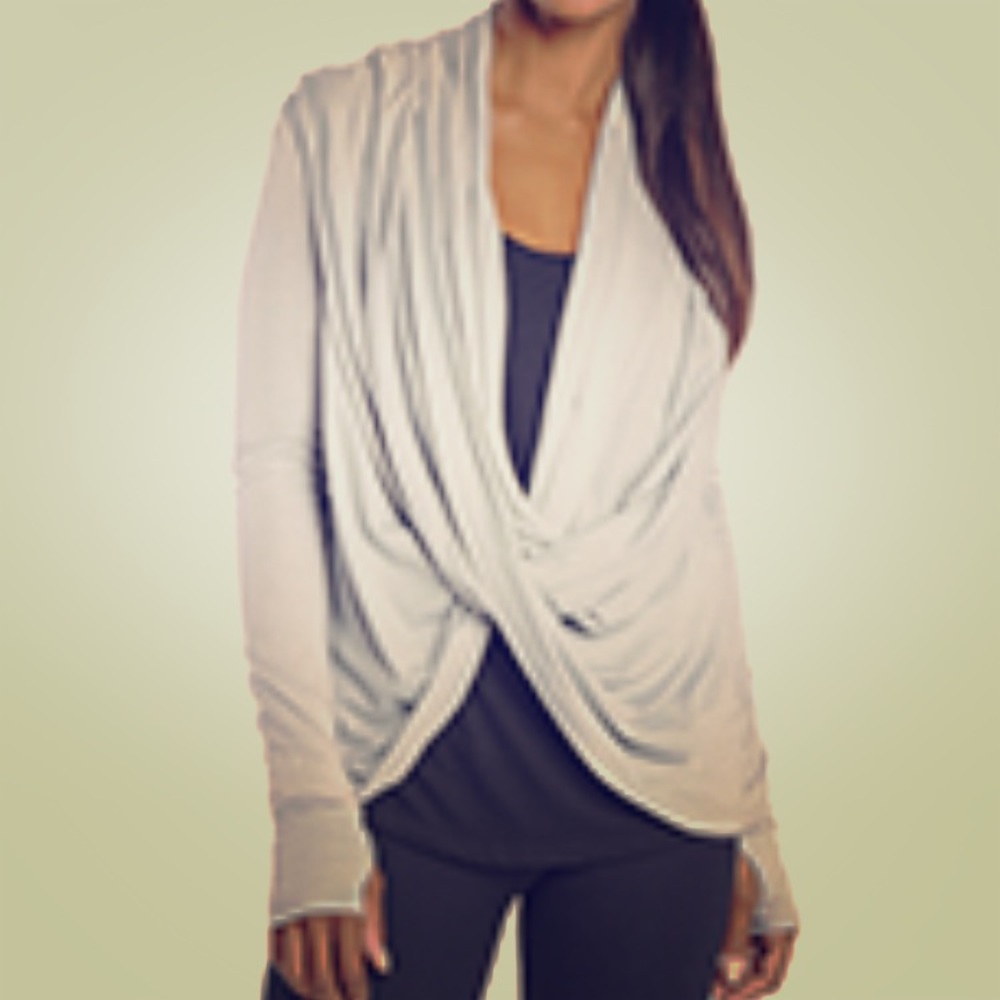 Light gray wrap around jacket