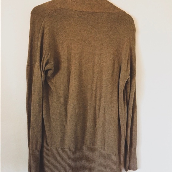 {LOFT} Golden Tan Pocketed Open Front Cardigan - Picture 5 of 5