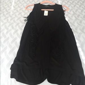 Banana Republic size Small, new black fringe shirt