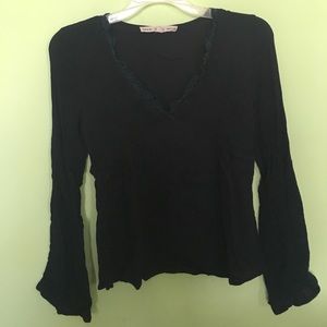 Fashion On Earth Navy Blue Long Sleeve Blouse