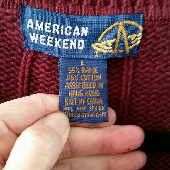 Mens Long sleeve burgundy sweater - Picture 4 of 4