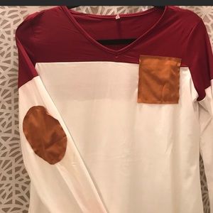 Suede elbow patch top