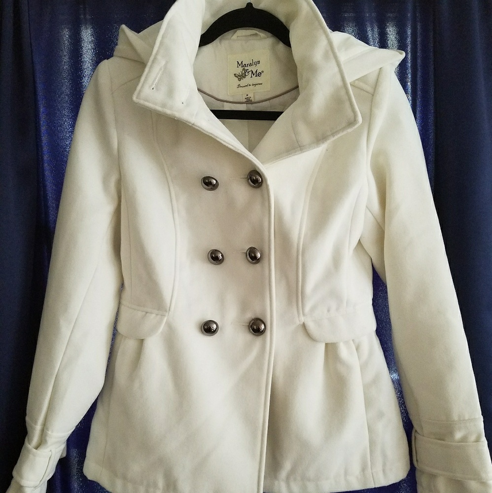 White winter pea coat