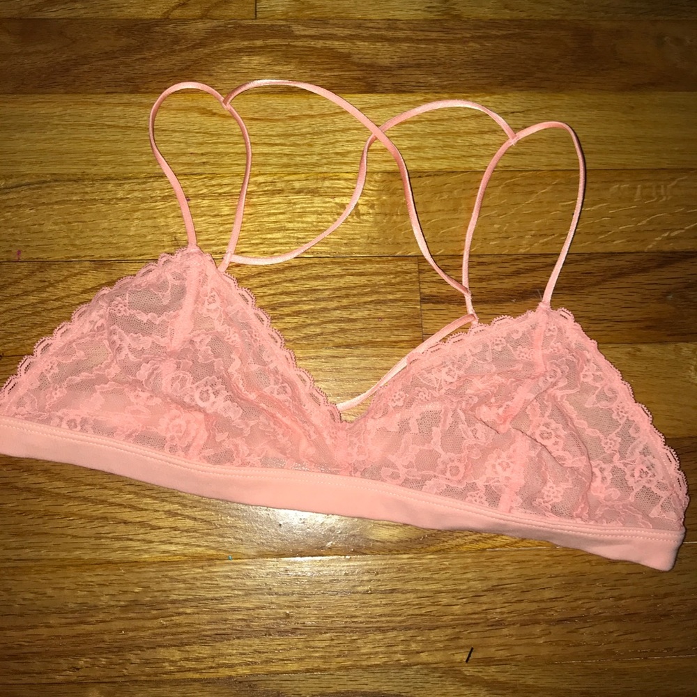 Pink cross back bralette
