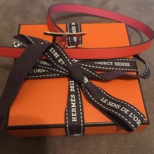 Hermes double wrap leather bracelet