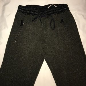 Zara Olive Green Herringbone Joggers Size M