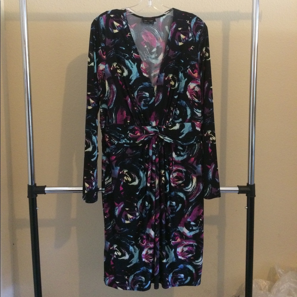 Max and Cleo Multi Print Long Sleeve Dress