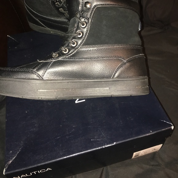 Black leather Nautica boots size 10 - Picture 3 of 4