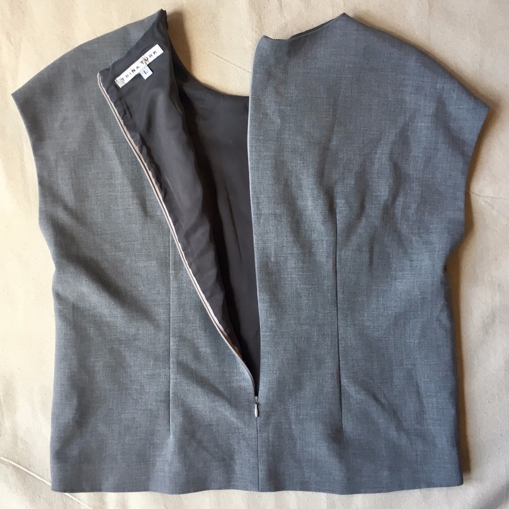 Trina Turk Carola Blouse, Mineral Grey, Large - Picture 4 of 7